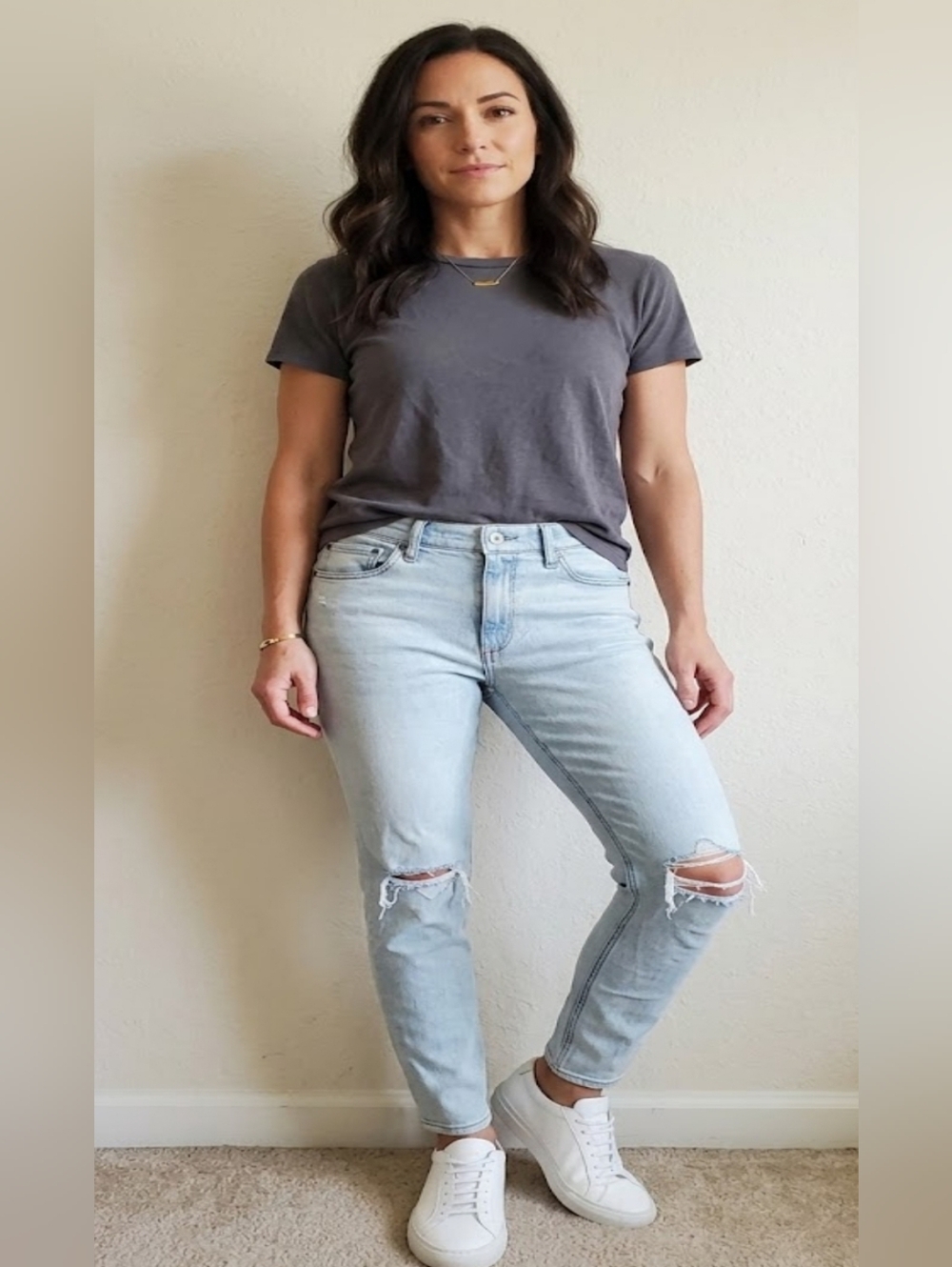 382. rag & bone - Light Wash Distressed Jeans.